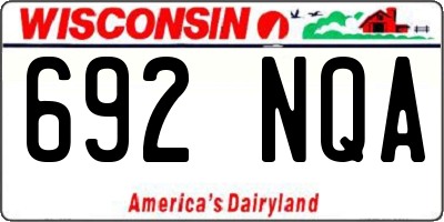 WI license plate 692NQA