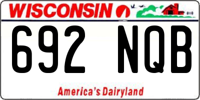 WI license plate 692NQB