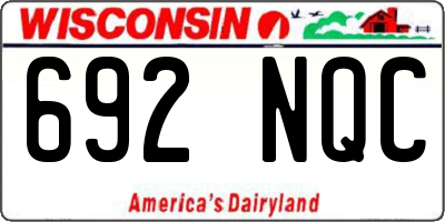 WI license plate 692NQC