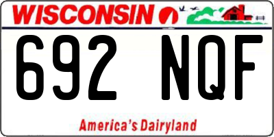 WI license plate 692NQF