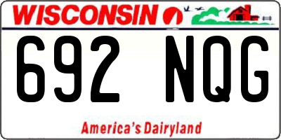 WI license plate 692NQG