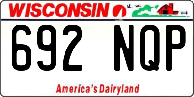 WI license plate 692NQP