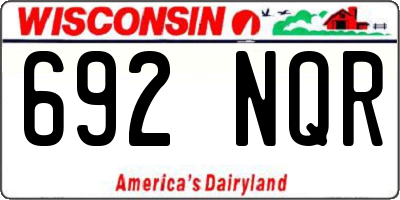 WI license plate 692NQR