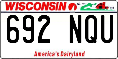WI license plate 692NQU