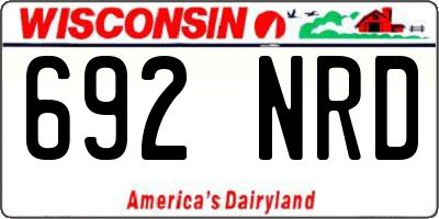WI license plate 692NRD