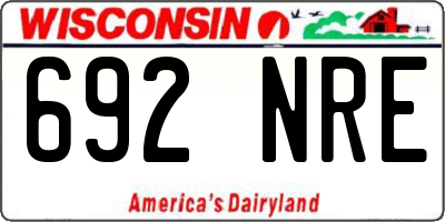 WI license plate 692NRE