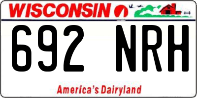 WI license plate 692NRH