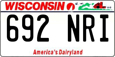 WI license plate 692NRI