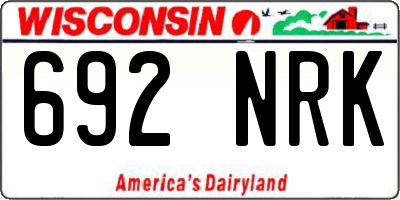WI license plate 692NRK