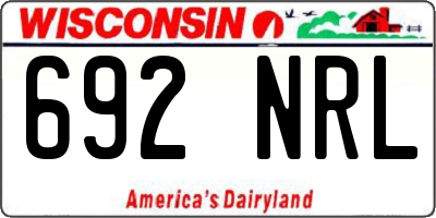 WI license plate 692NRL