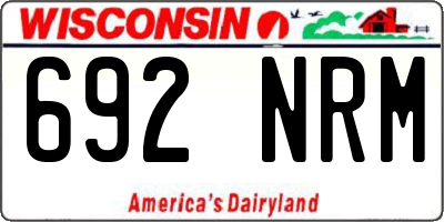 WI license plate 692NRM