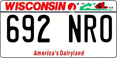 WI license plate 692NRO