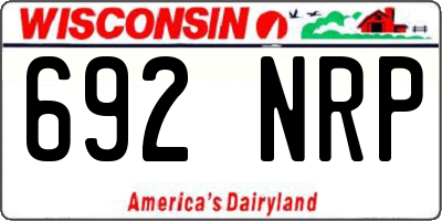 WI license plate 692NRP