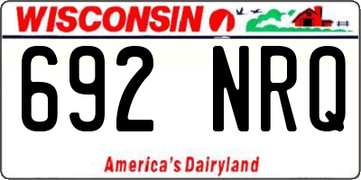 WI license plate 692NRQ