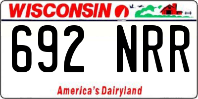 WI license plate 692NRR