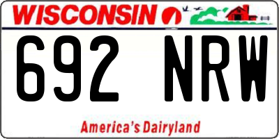 WI license plate 692NRW