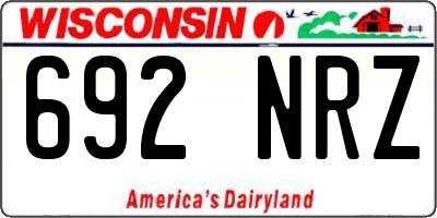 WI license plate 692NRZ