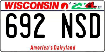 WI license plate 692NSD