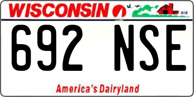 WI license plate 692NSE