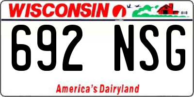 WI license plate 692NSG