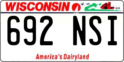 WI license plate 692NSI