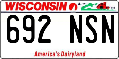 WI license plate 692NSN