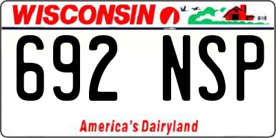 WI license plate 692NSP
