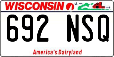 WI license plate 692NSQ