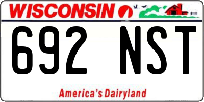 WI license plate 692NST