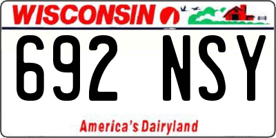 WI license plate 692NSY