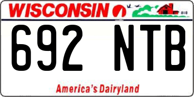 WI license plate 692NTB