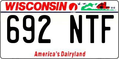 WI license plate 692NTF