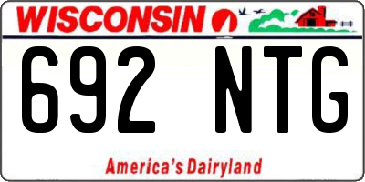 WI license plate 692NTG