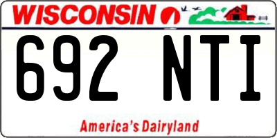 WI license plate 692NTI
