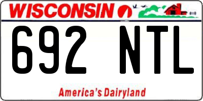 WI license plate 692NTL