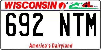 WI license plate 692NTM