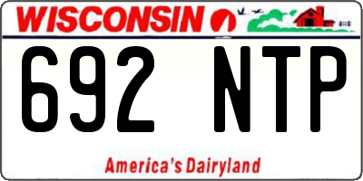 WI license plate 692NTP