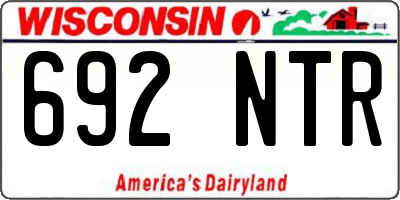 WI license plate 692NTR