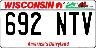 WI license plate 692NTV