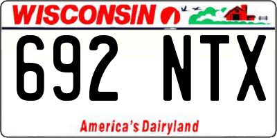 WI license plate 692NTX