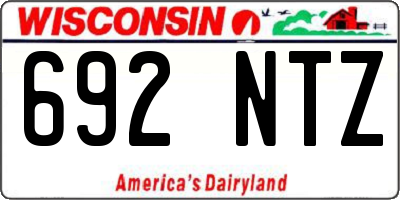 WI license plate 692NTZ
