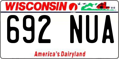 WI license plate 692NUA