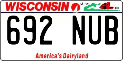 WI license plate 692NUB