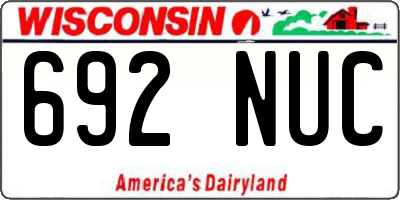 WI license plate 692NUC