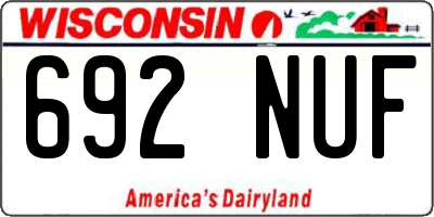 WI license plate 692NUF
