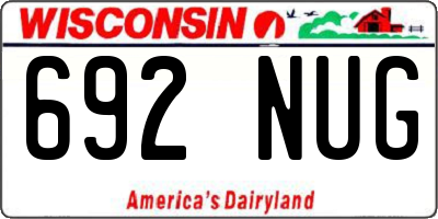 WI license plate 692NUG