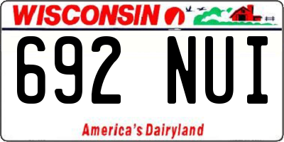 WI license plate 692NUI