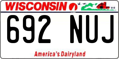 WI license plate 692NUJ