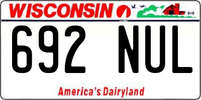 WI license plate 692NUL