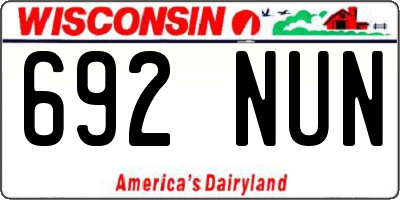 WI license plate 692NUN